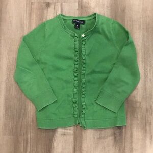 Land’s End, Girl’s Medium, Green, Cardigan Sweater